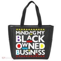 Minding My Black Owned Business African History Month Pride Tote Bag thumb 0