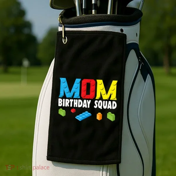 Mom Master Builder Building Bricks Blocks Mom Birthday Squad Gift Golf Towel