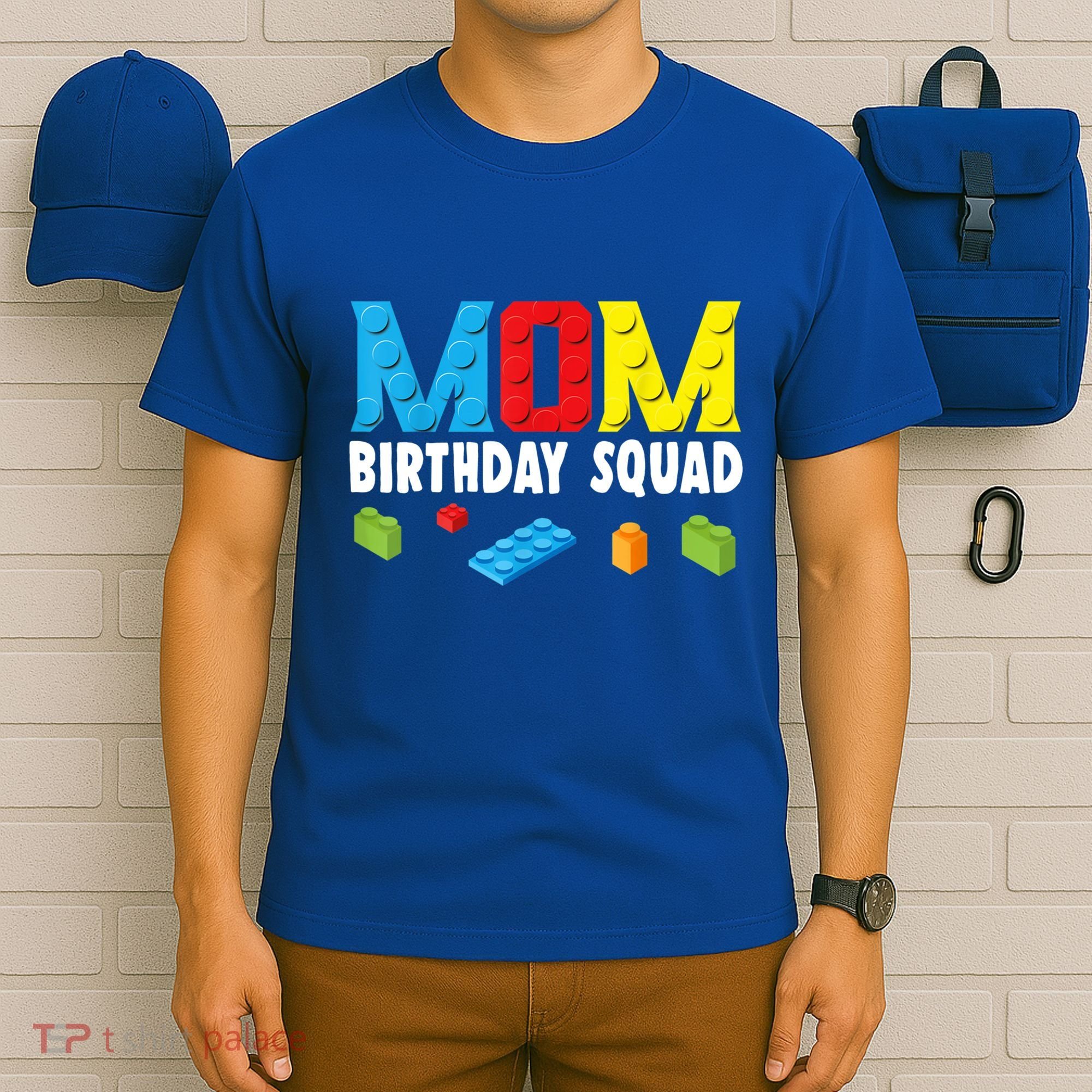 Mom Master Builder Building Bricks Blocks Mom Birthday Squad Gift T-Shirt