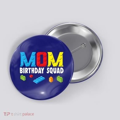 Mom Master Builder Building Bricks Blocks Mom Birthday Squad Gift Button