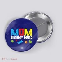 Mom Master Builder Building Bricks Blocks Mom Birthday Squad Gift Button thumb 0