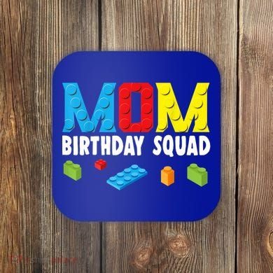 Mom Master Builder Building Bricks Blocks Mom Birthday Squad Gift Coaster