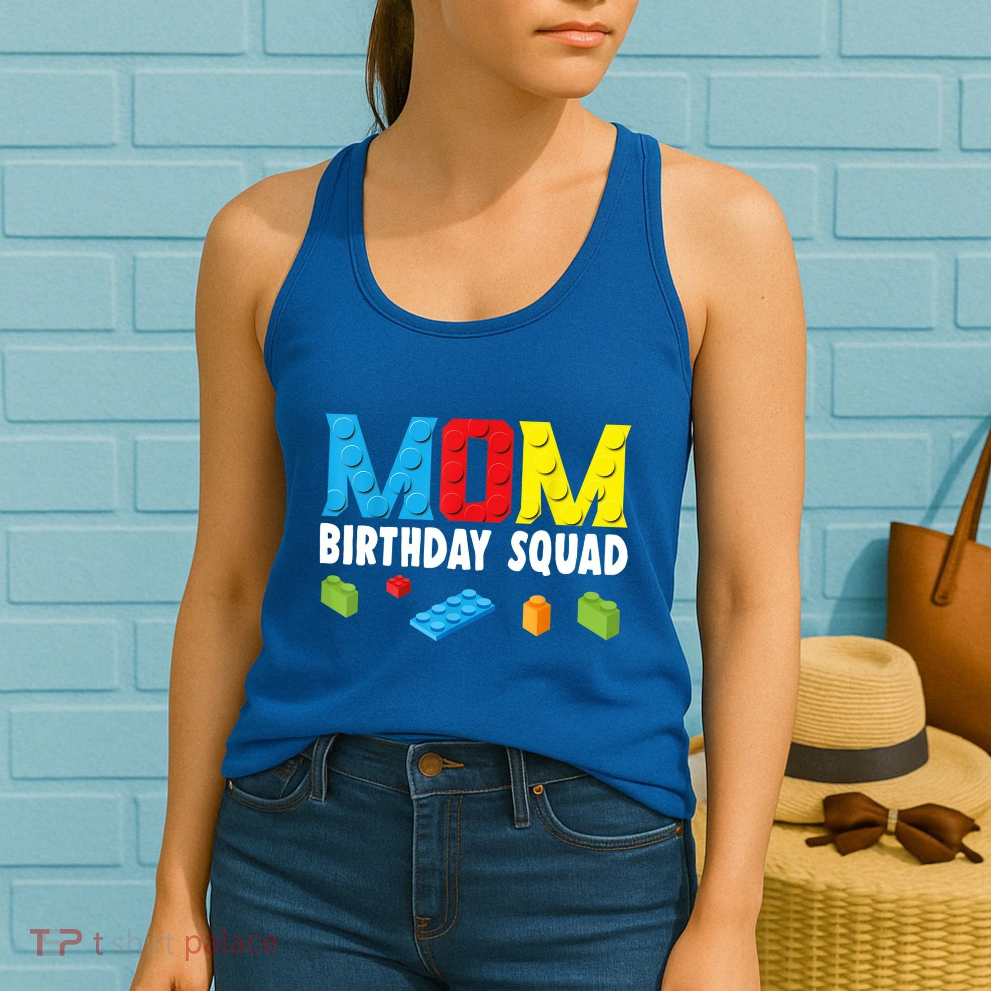 Mom Master Builder Building Bricks Blocks Mom Birthday Squad Gift Women's Tank Top