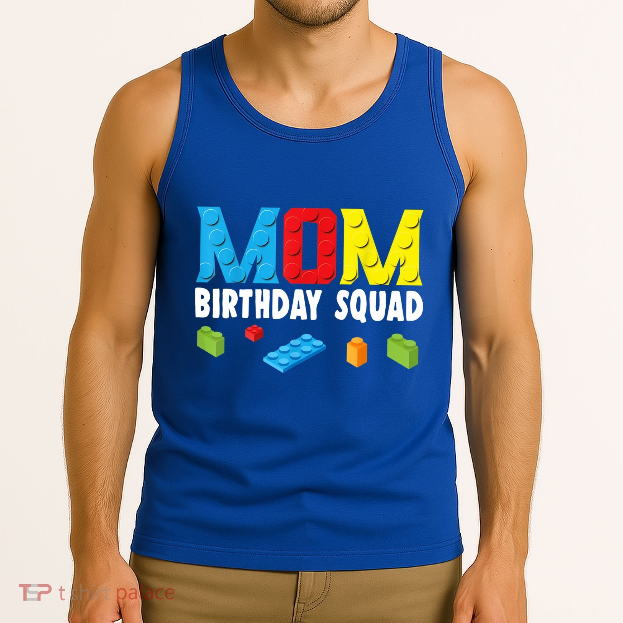 Mom Master Builder Building Bricks Blocks Mom Birthday Squad Gift Tank Top