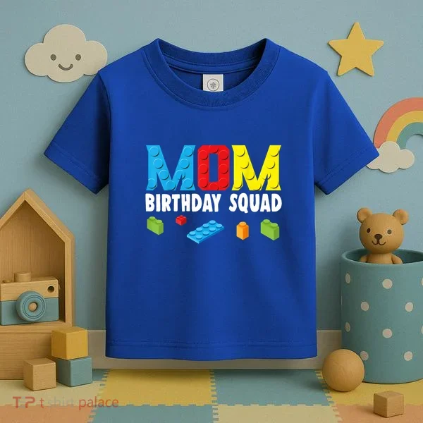 Mom Master Builder Building Bricks Blocks Mom Birthday Squad Gift Toddler T-Shirt