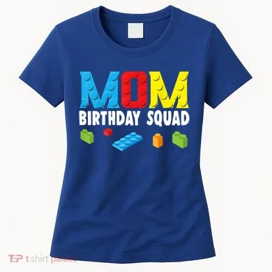 Mom Master Builder Building Bricks Blocks Mom Birthday Squad Gift Women's T-Shirt