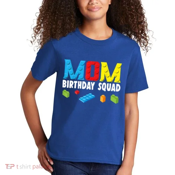 Mom Master Builder Building Bricks Blocks Mom Birthday Squad Gift Kids T-Shirt