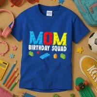 Mom Master Builder Building Bricks Blocks Mom Birthday Squad Gift Kids T-Shirt thumb 3
