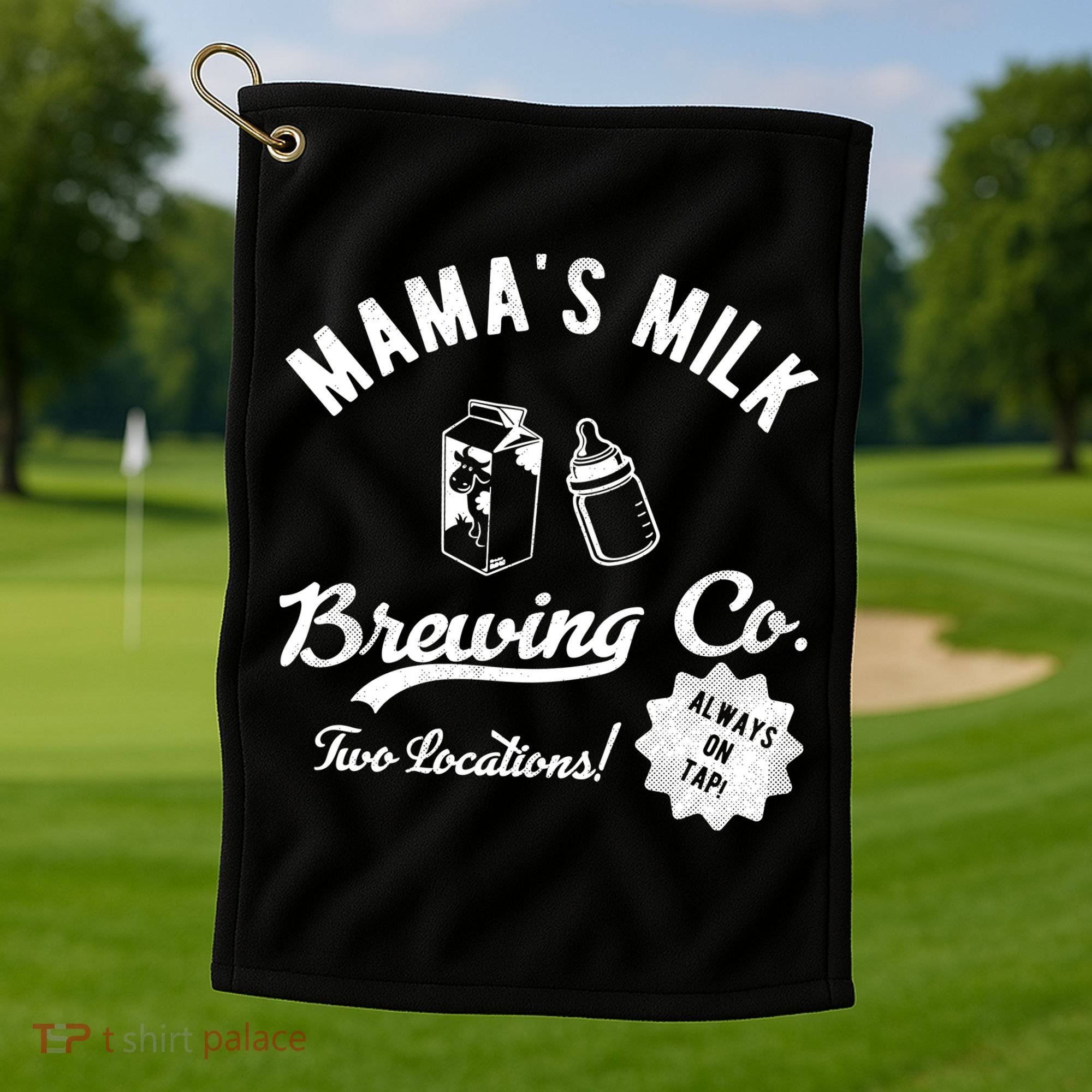 Mamas Milk Brewing Co Funny Cute Golf Towel