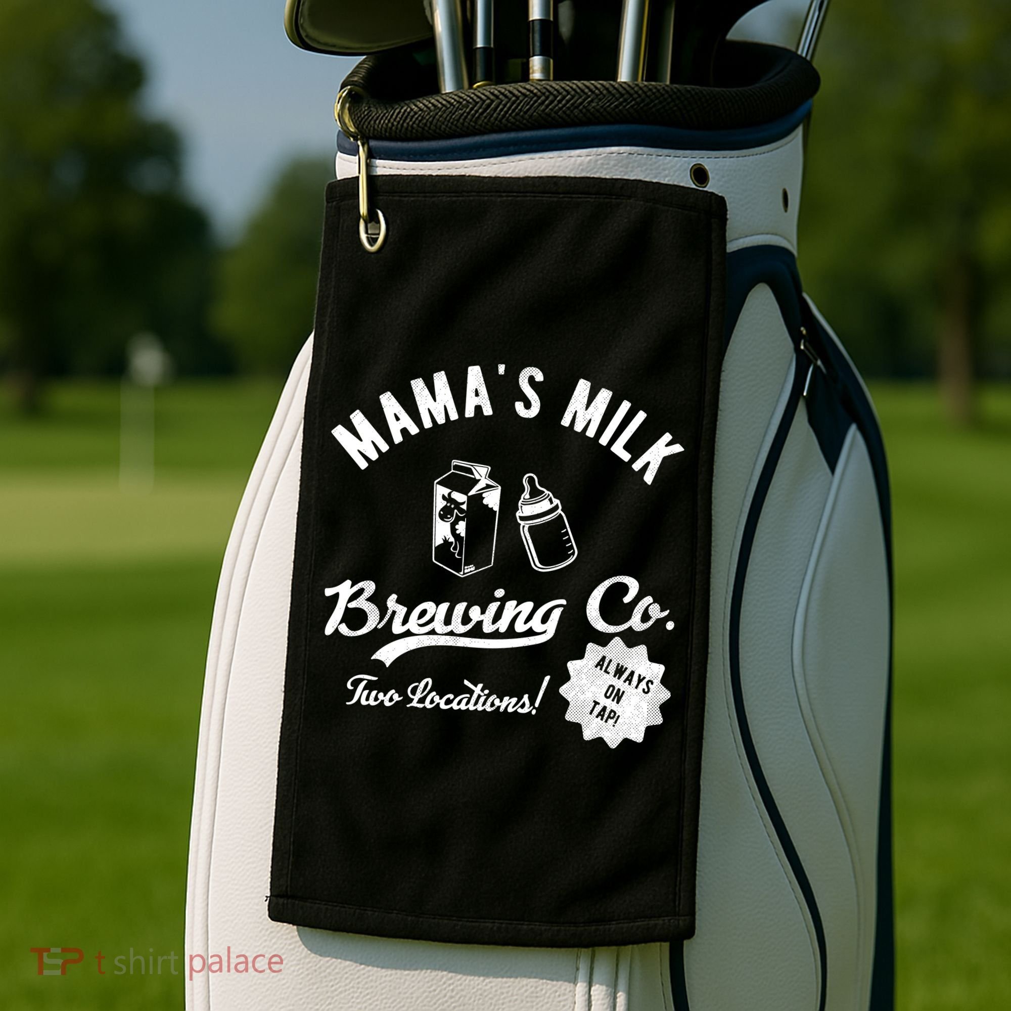 Mamas Milk Brewing Co Funny Cute Golf Towel
