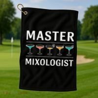 Master Mixology Barkeeper Bartender Mixer Golf Towel thumb 1