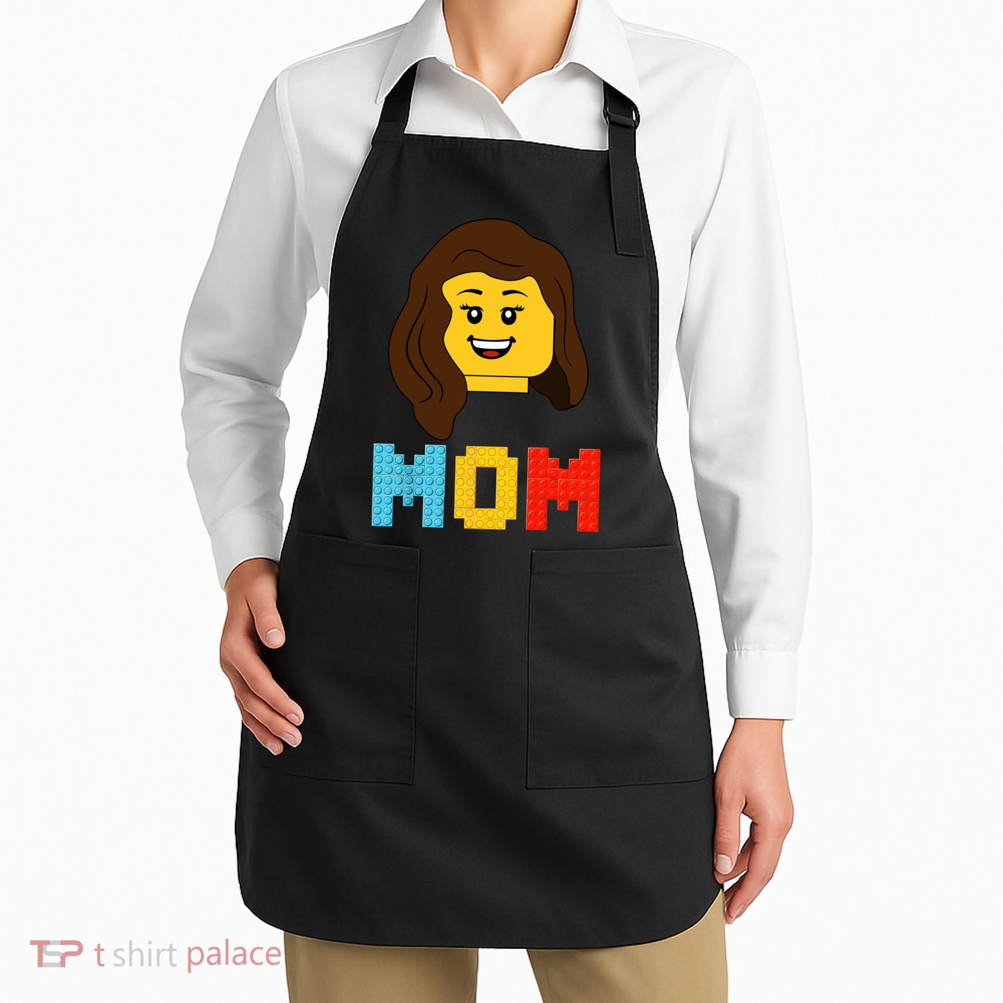 Mom Master Builder Building Bricks Blocks Matching Family Apron