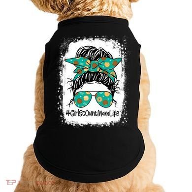 Momlife Messy Bun Scout Cookie Mom Gift Doggie Tank