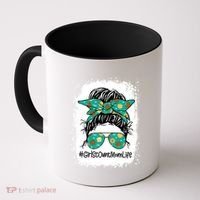 Momlife Messy Bun Scout Cookie Mom Gift Coffee Mug thumb 0