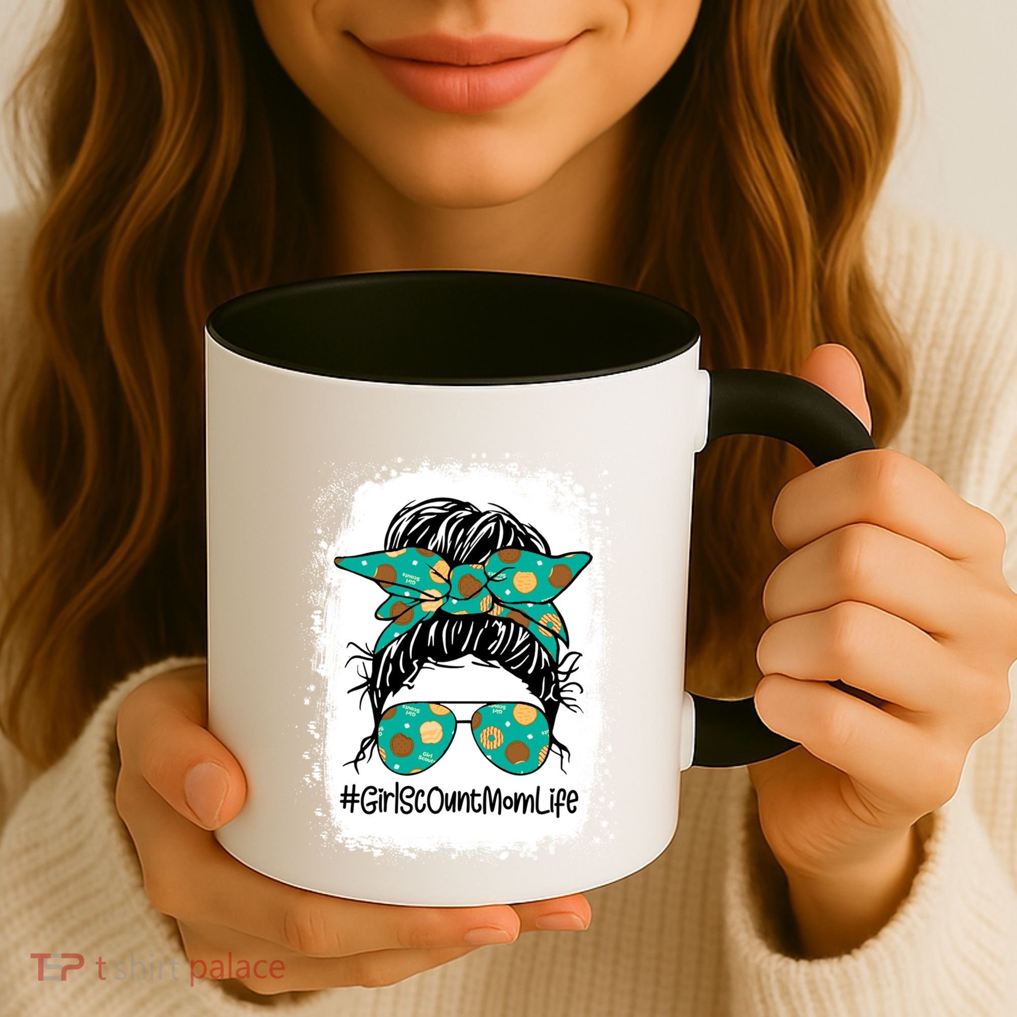 Momlife Messy Bun Scout Cookie Mom Gift Coffee Mug