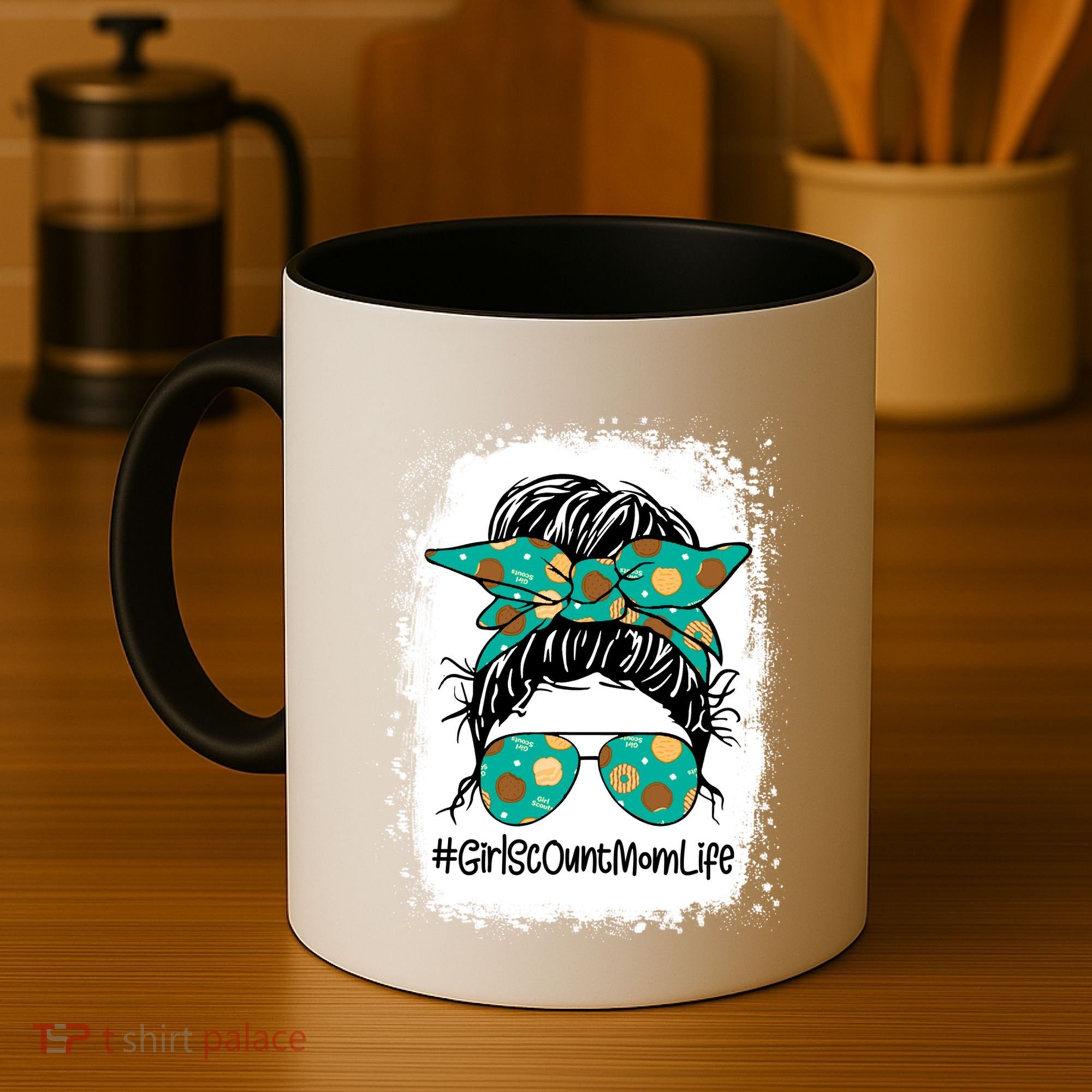 Momlife Messy Bun Scout Cookie Mom Gift Coffee Mug