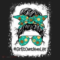 Momlife Messy Bun Scout Cookie Mom Gift Beanie thumb 2