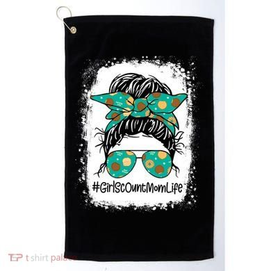 Momlife Messy Bun Scout Cookie Mom Gift Golf Towel