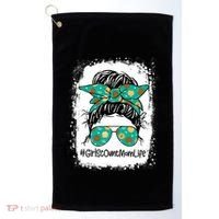 Momlife Messy Bun Scout Cookie Mom Gift Golf Towel thumb 0