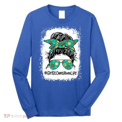 Momlife Messy Bun Scout Cookie Mom Gift Long Sleeve Shirt