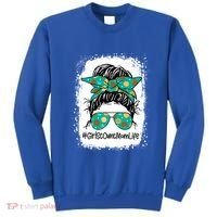 Momlife Messy Bun Scout Cookie Mom Gift Sweatshirt thumb 0