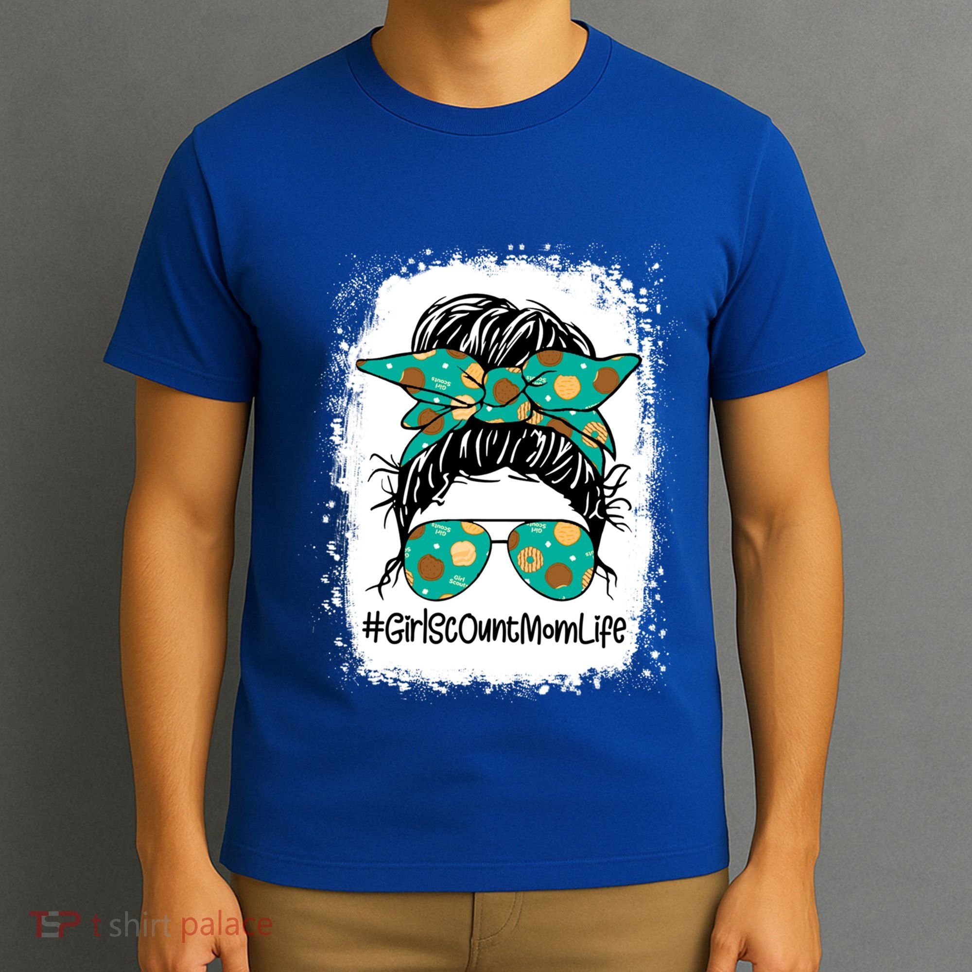 Momlife Messy Bun Scout Cookie Mom Gift T-Shirt
