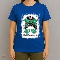 Momlife Messy Bun Scout Cookie Mom Gift T-Shirt thumb 4