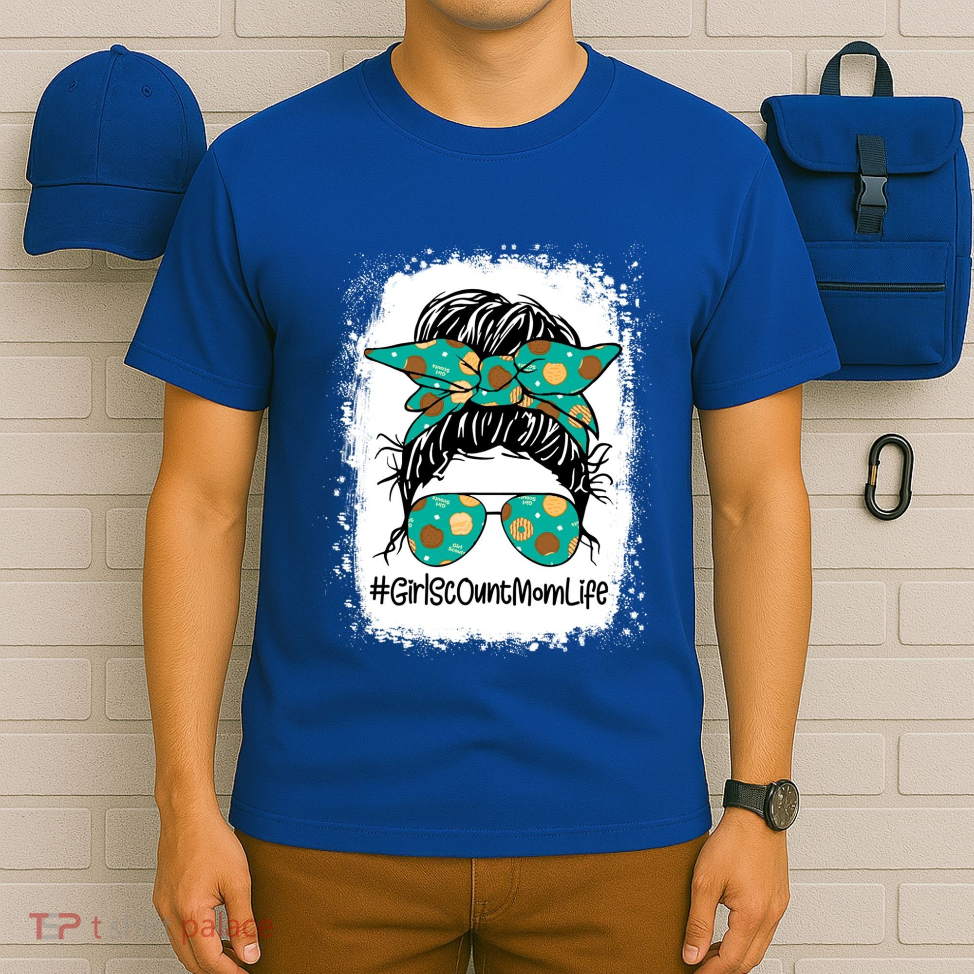 Momlife Messy Bun Scout Cookie Mom Gift T-Shirt