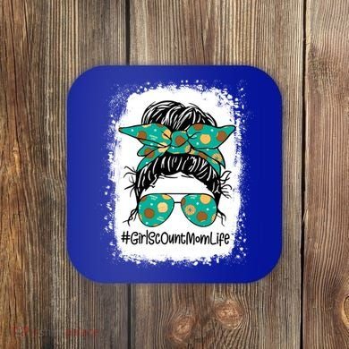 Momlife Messy Bun Scout Cookie Mom Gift Coaster