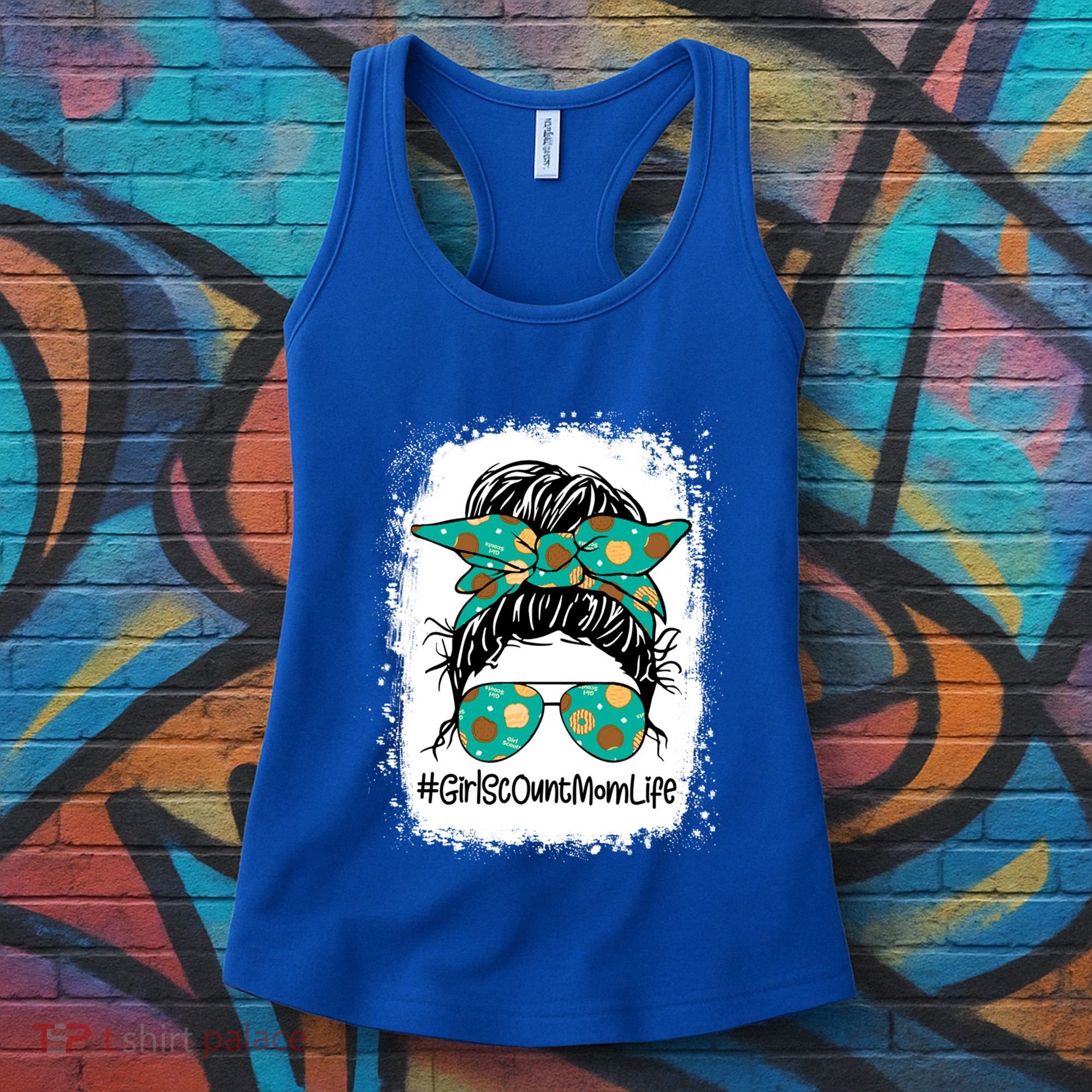 Momlife Messy Bun Scout Cookie Mom Gift Women's Tank Top