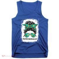 Momlife Messy Bun Scout Cookie Mom Gift Tank Top thumb 0