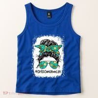 Momlife Messy Bun Scout Cookie Mom Gift Tank Top thumb 2