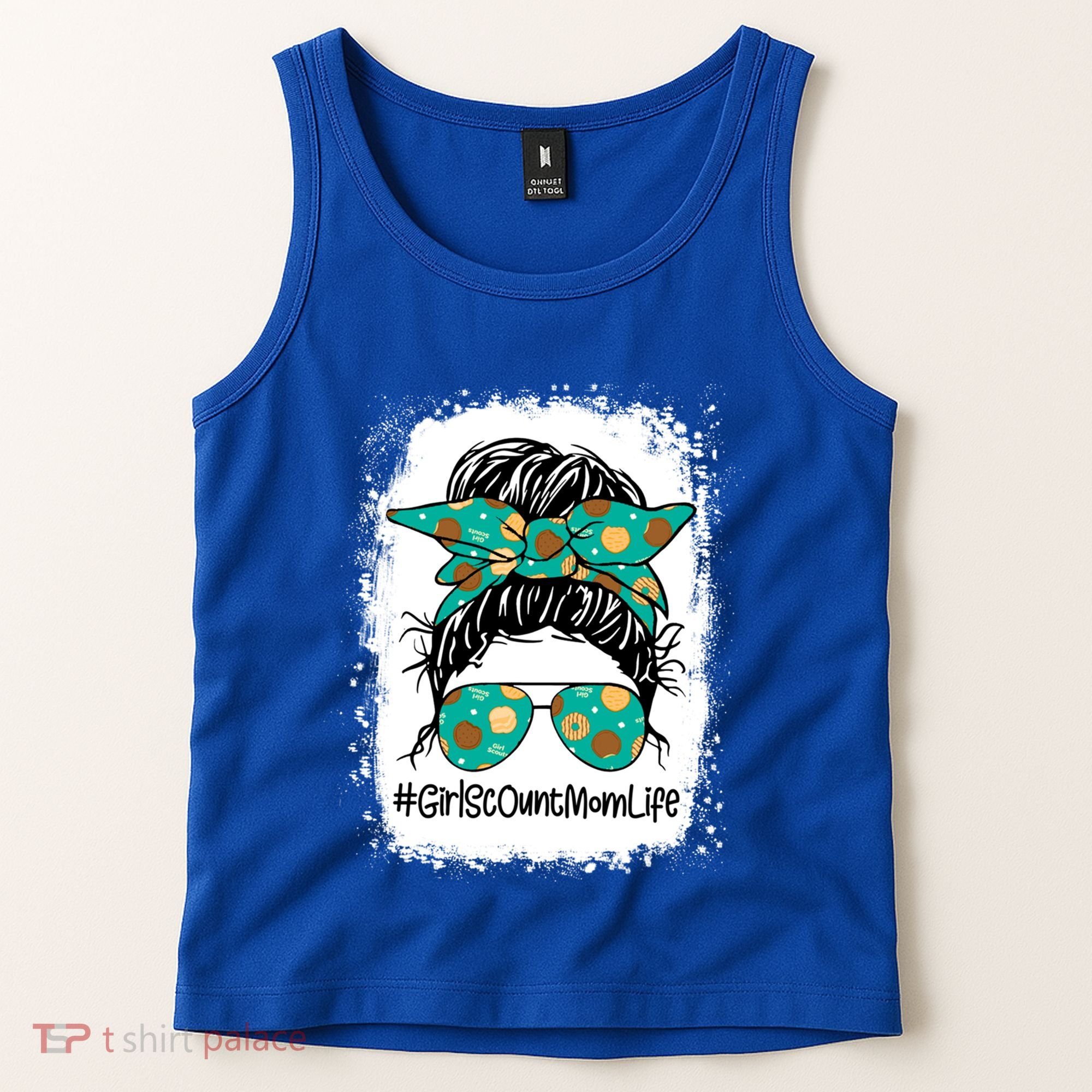 Momlife Messy Bun Scout Cookie Mom Gift Tank Top