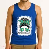 Momlife Messy Bun Scout Cookie Mom Gift Tank Top thumb 3