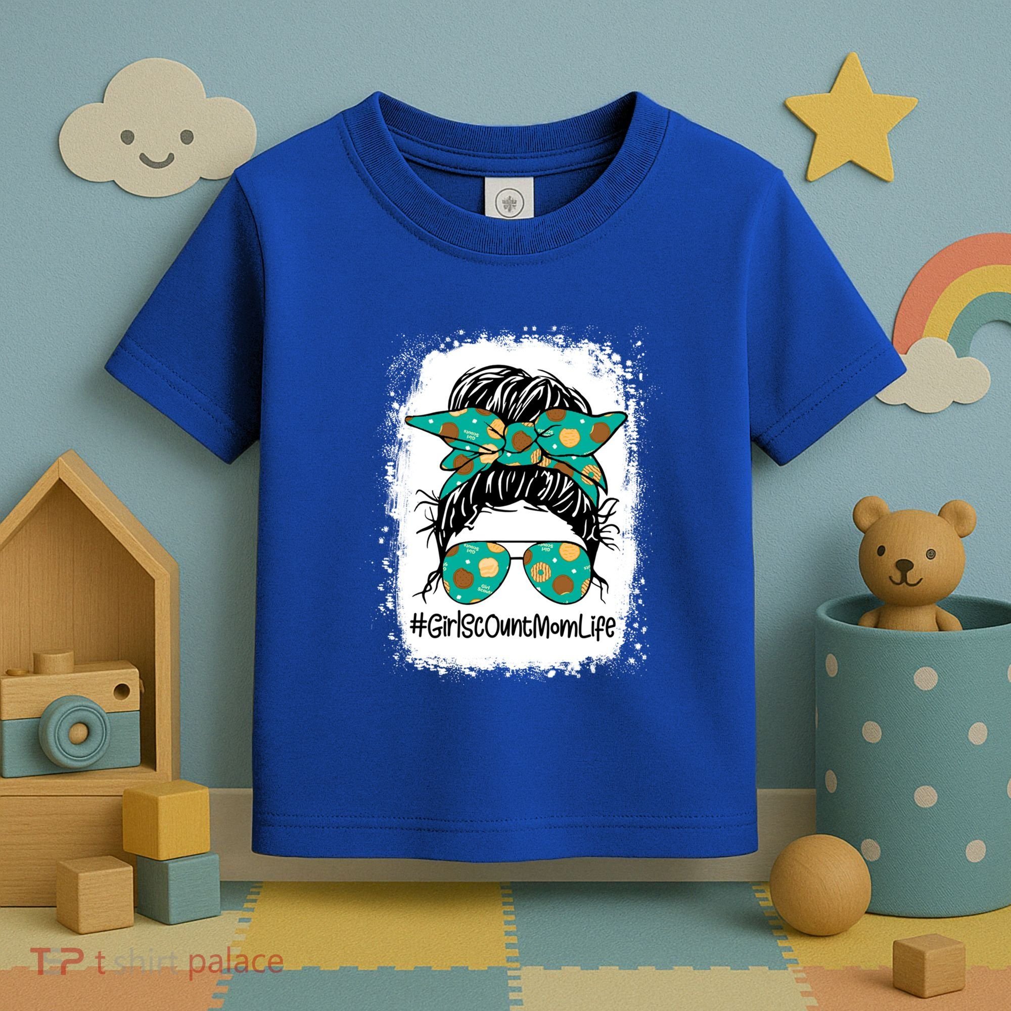 Momlife Messy Bun Scout Cookie Mom Gift Toddler T-Shirt