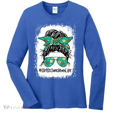 Momlife Messy Bun Scout Cookie Mom Gift Women's Long Sleeve Shirt