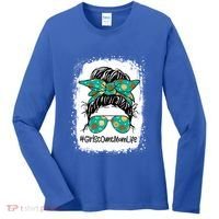 Momlife Messy Bun Scout Cookie Mom Gift Women's Long Sleeve Shirt thumb 0
