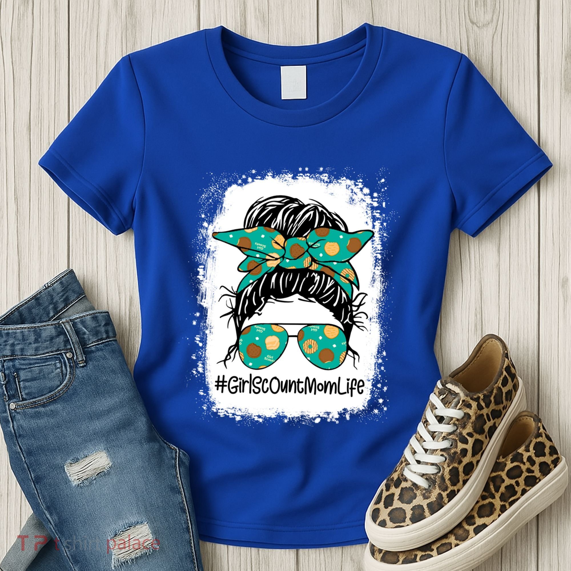 Momlife Messy Bun Scout Cookie Mom Gift Women's T-Shirt