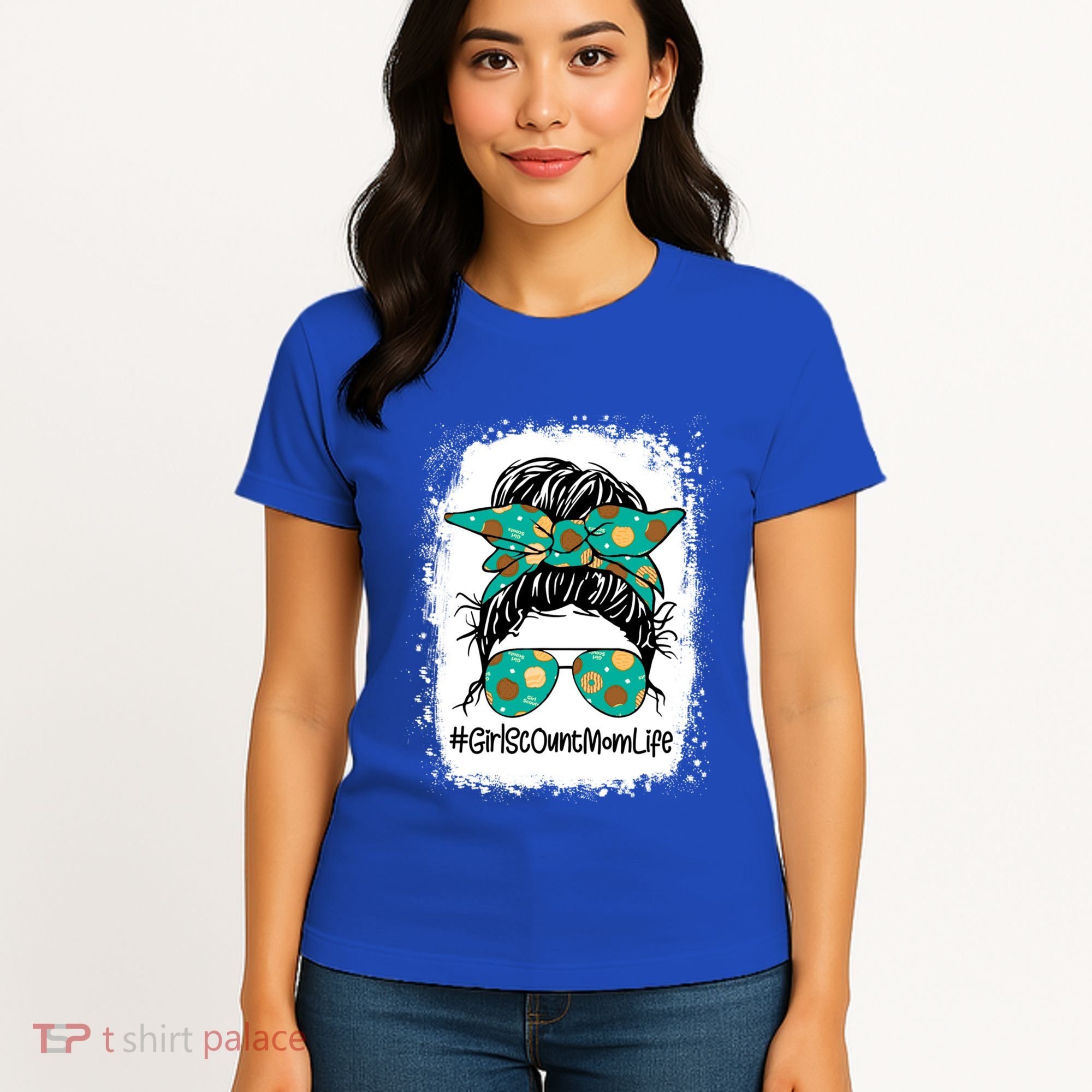 Momlife Messy Bun Scout Cookie Mom Gift Women's T-Shirt