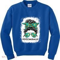 Momlife Messy Bun Scout Cookie Mom Gift Kids Sweatshirt thumb 0