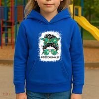 Momlife Messy Bun Scout Cookie Mom Gift Kids Hoodie thumb 3