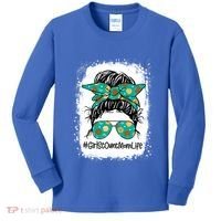 Momlife Messy Bun Scout Cookie Mom Gift Kids Long Sleeve Shirt thumb 0