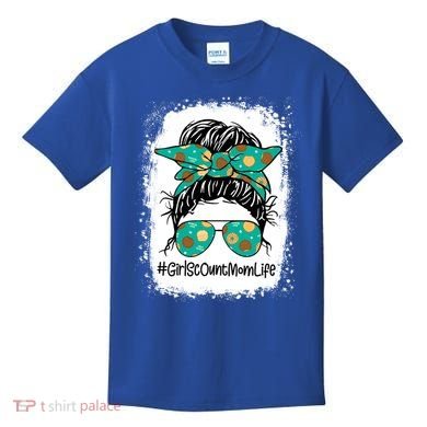 Momlife Messy Bun Scout Cookie Mom Gift Kids T-Shirt