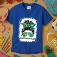 Momlife Messy Bun Scout Cookie Mom Gift Kids T-Shirt thumb 3