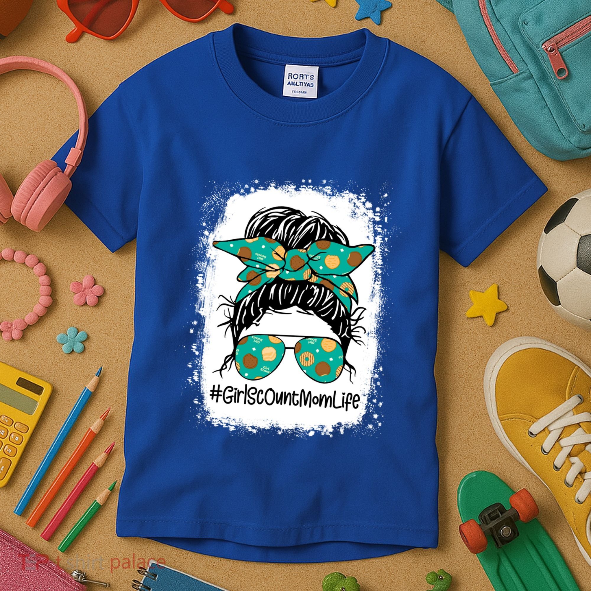 Momlife Messy Bun Scout Cookie Mom Gift Kids T-Shirt