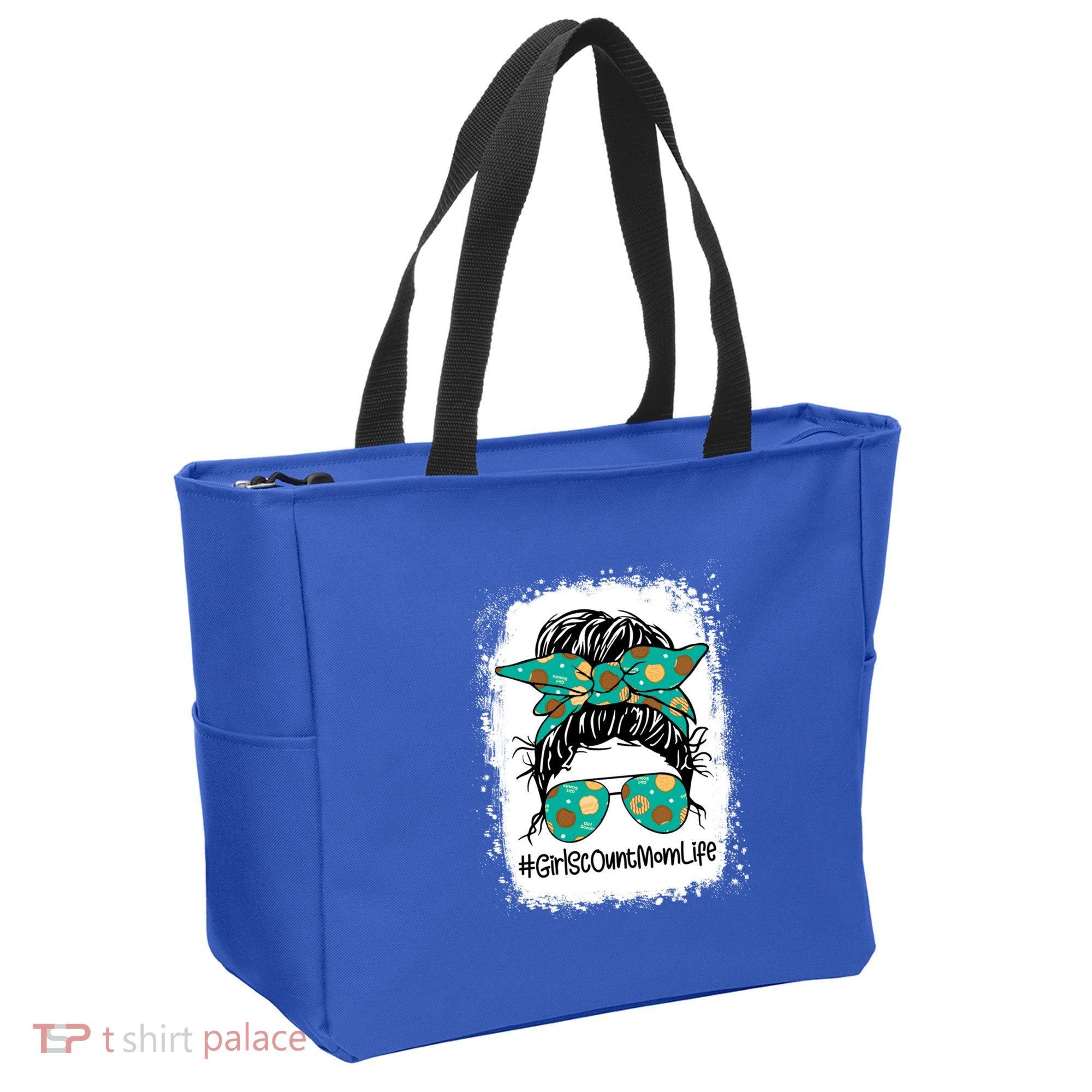 Momlife Messy Bun Scout Cookie Mom Gift Tote Bag