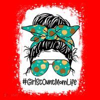 Momlife Messy Bun Scout Cookie Mom Gift Santa Hat thumb 1