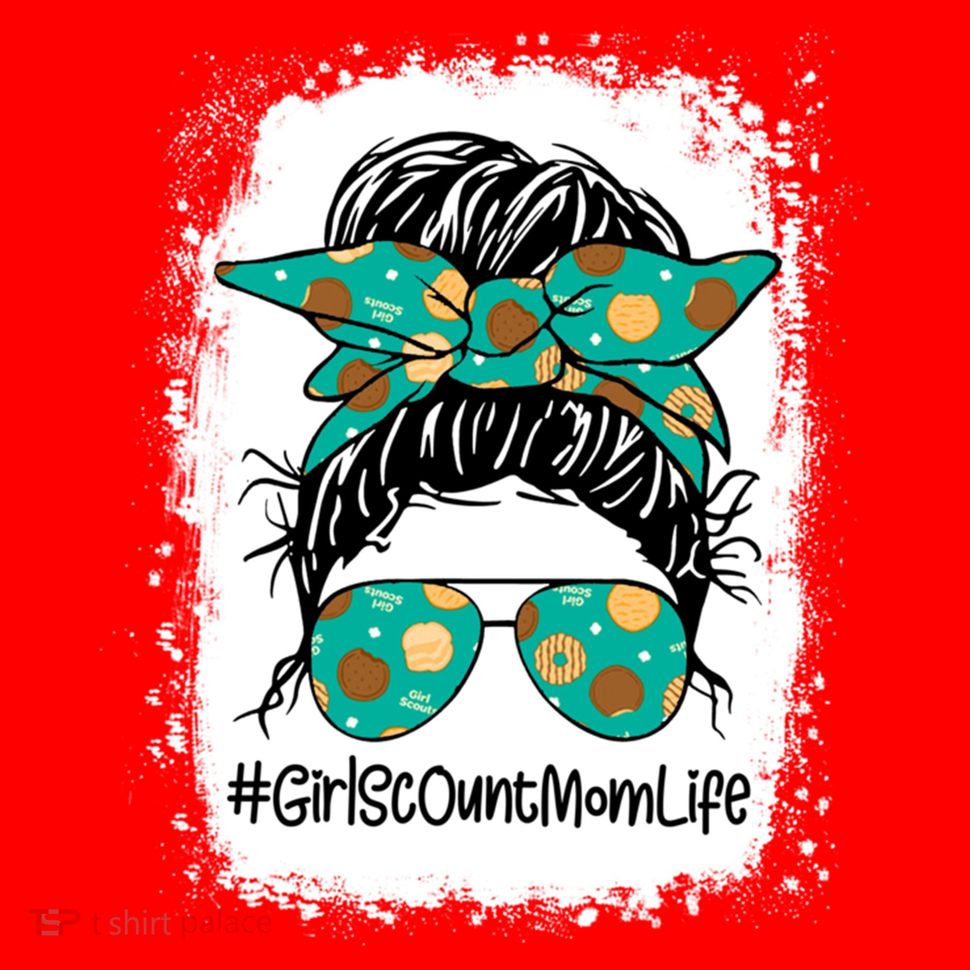 Momlife Messy Bun Scout Cookie Mom Gift Santa Hat