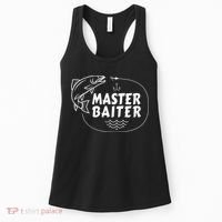 Mens Master Baiter Shirt Funny Fishing Fisherman Joke Dad Grandpa Women's Tank Top thumb 0