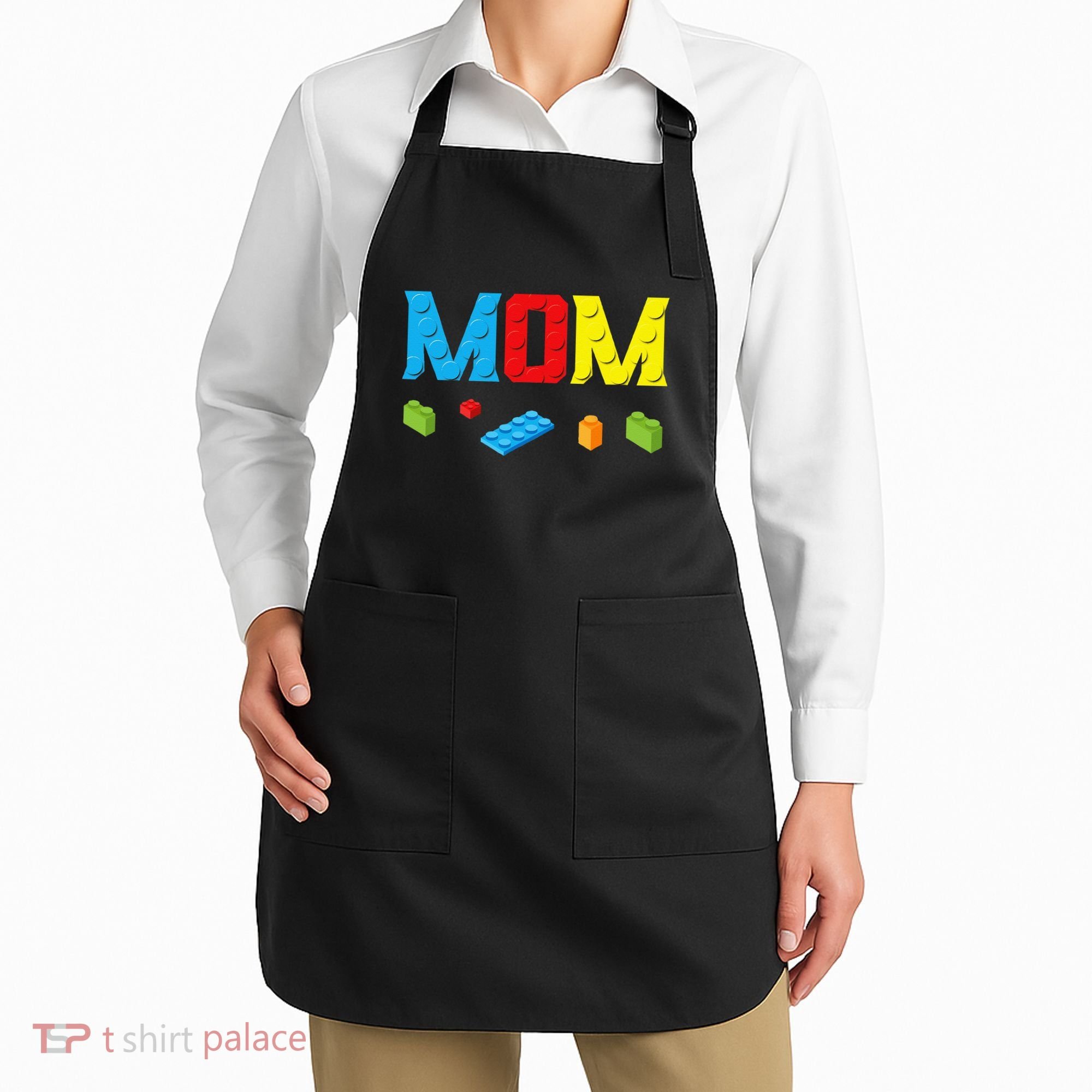 Mom Master Builder Building Bricks Blocks Family Set Parents Apron